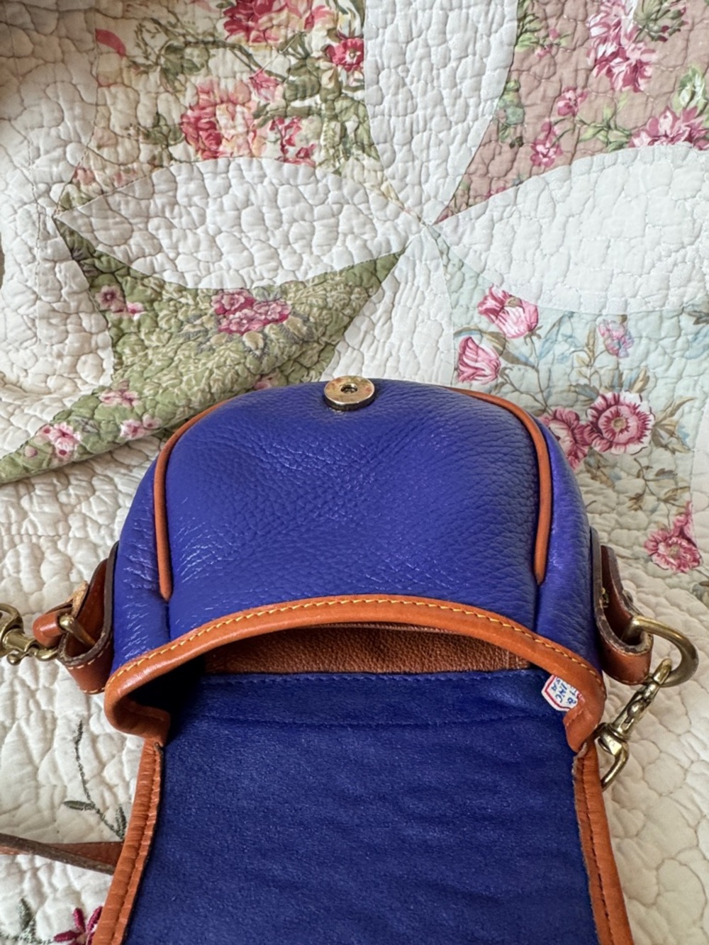 Vintage Dooney & Bourke Indigo Big Duck Crossbody Saddle Bag - Picture 8 of 11